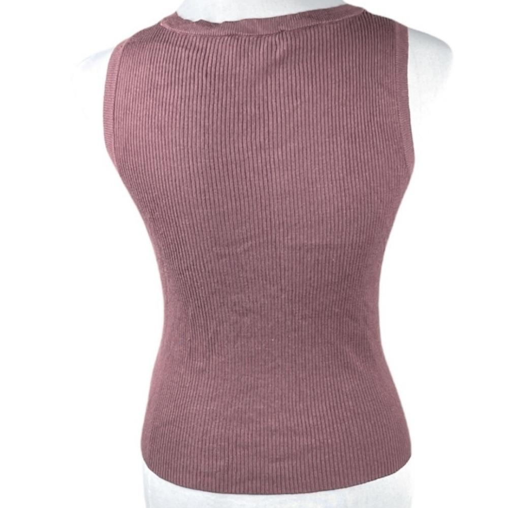 Express Mauve Ribbed Tank Top - Picture 2 of 8